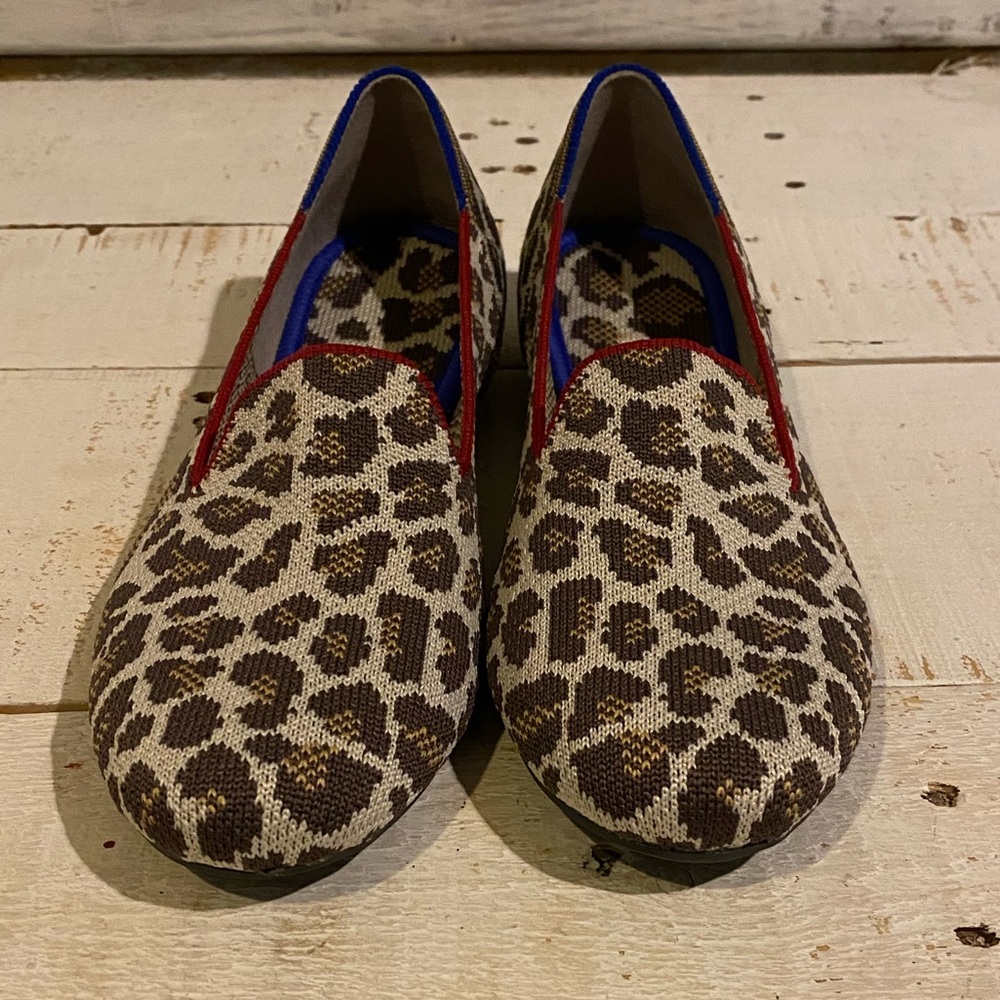 Rothy’s The Loafer in Mocha Spot leopard print size 5.5 excellent condition